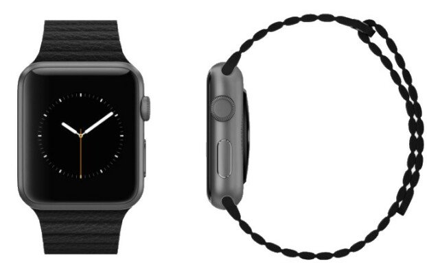 Curea iUni compatibila cu Apple Watch 1/2/3/4/5/6/7, 44mm, Leather Loop, Piele, Dark Gray